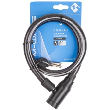 Zámek M-Wave 15x800mm pletený černý reflexní