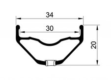 Zapletené kolo Remerx RX2030 584x30 přední 28 děr černé RX2643 disc