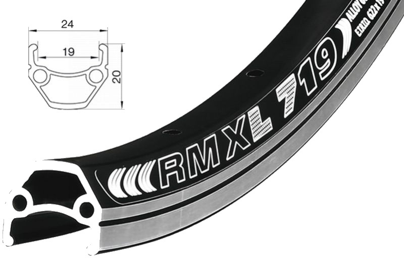 Ráfek REMERX DRAGON 719 V-brake 622x19 32děr černý