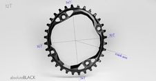 Převodník Absoluteblack 104 BCD OVAL 30T černá