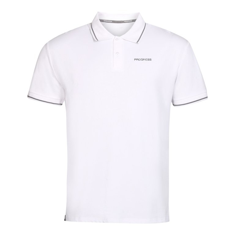Triko krátké pánské polo Progress HOGAR bílé