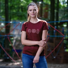 Triko krátké dámské Progress VINKA TREES merino vínový melír