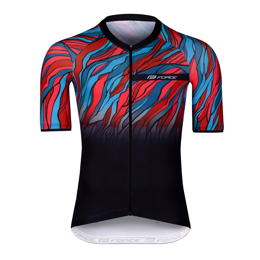 Dres Force LIFE kr. rukáv, černo-petrolej-červený