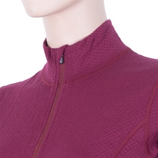Triko dlouhé dámské SENSOR MERINO WOOL DF zip lilla