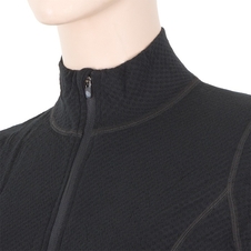 Triko dlouhé dámské SENSOR MERINO DOUBLE FACE zip černé