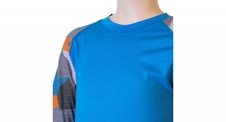 Triko dlouhé dětské SENSOR MERINO IMPRESS+spodky set modrá/camo