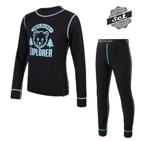 Triko dlouhé dětské SENSOR DOUBLE FACE+spodky set černá