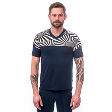 Dres krátký pánský SENSOR HELIUM deep blue/geometry