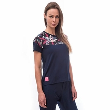 Dres krátký dámský SENSOR HELIUM deep blue/leaves