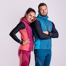 Vesta dámská Progress FANTOMA VEST hybridní vínová/růžová