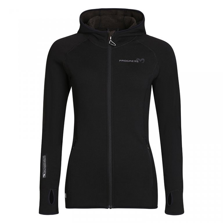 Mikina dámská Progress TISPA HOODY MERINO černá
