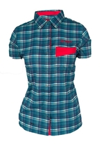 Košile krátká dámská HAVEN Agness Slimfit modrá/růžová