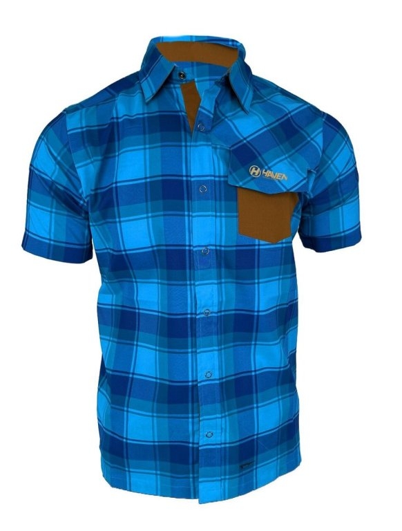 Košile krátká pánská HAVEN Agness Slimfit modrá