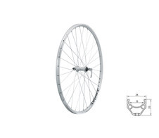 Zapletené kolo přední KLS DRAFT V-brake F, 28/29, silver 19mm