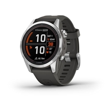 Hodinky Garmin fenix 7S Pro Solar Edition, Silver/Black Band
