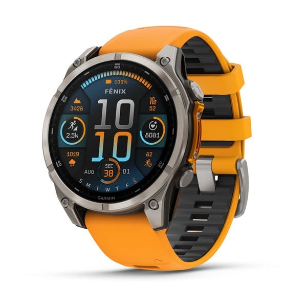 Hodinky Garmin fenix 8, 47 mm, AMOLED, Sapphire, Titanium s Orange/Graphite