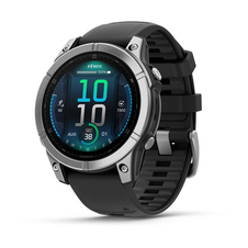 Hodinky Garmin fenix E, 47 mm, AMOLED, Nerez ocel/černý řemínek