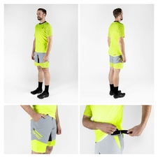 Kraťasy Force STORM s odnímatelnou vložkou, šedo-fluo