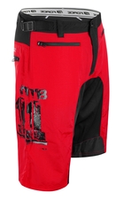 Kraťasy Force MTB-11 s odnímatelnou vložkou, červené