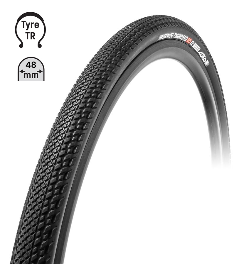 Plášť TUFO Gravel THUNDERO 700x48C, bezduš., črn