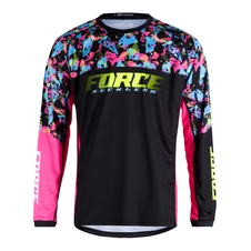 Dres Force RECKLESS dl. rukáv, černo-růžovo-fluo