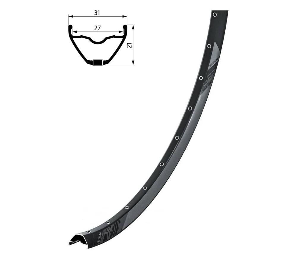 Ráfek KLS VALOR 2 DSC, 32H, 1 Nýt, FV, 29 black