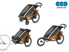Vozík za kolo Thule Chariot Sport 2 G3 SINGLE Natural Gold + bike set + kočárkový set + běžecký set