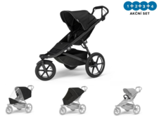 Kočárek Thule Set 4v1 Urban Glide 4-wheel Black + pláštěnka + ochranná síť + madlo
