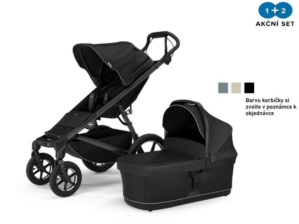 Kočárek Thule Urban Glide 4-wheel Black + hluboká korba (volitelná barva)