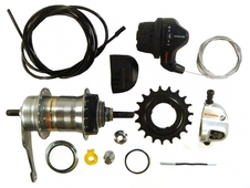 Náboj Shimano Nexus 3r+REVO+komponenty 36d + pastorek 19z