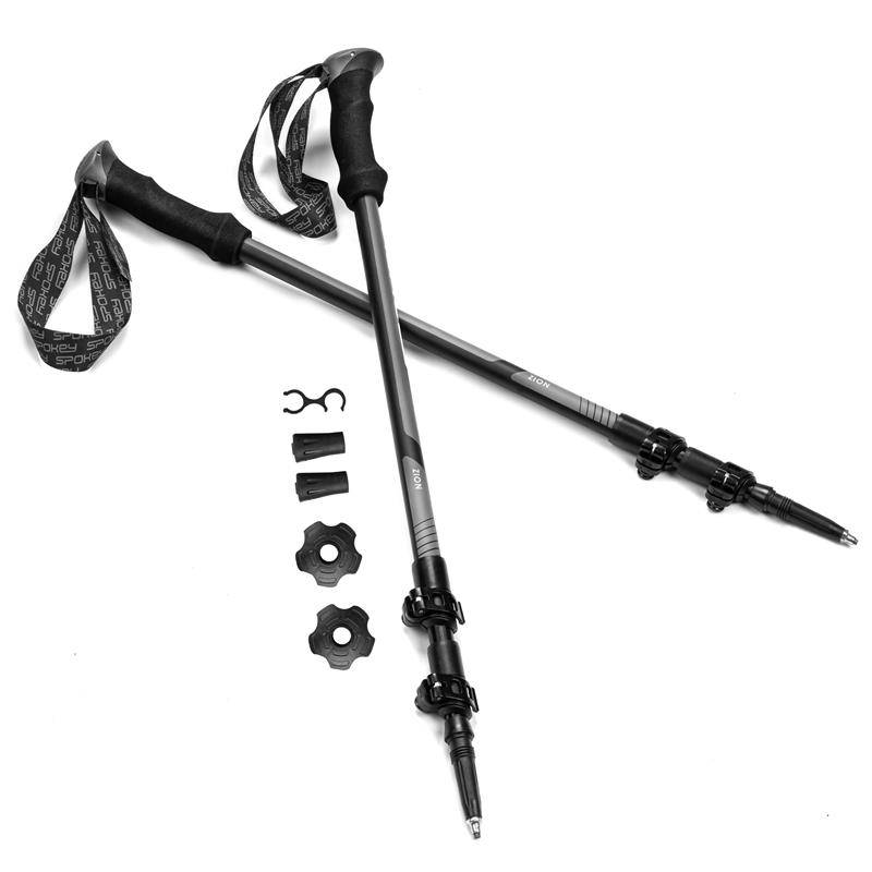 Trekingové hole Spokey ZION, 3dílné, šedo-černé