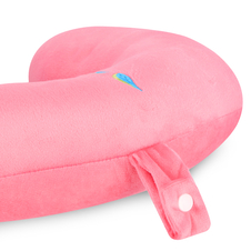 Dětský cestovní polštářek ve tvaru plameňáka s držákem na telefon Spokey SERPENTE