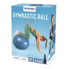 Masážní gymnastický míč Spokey HALF FIT 2v1 55cm, modrý