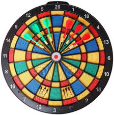 Terč na šipky dírkovaný umělohmotný se šipkami 45cm 51814