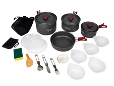 Camping set nádobí alluminium pro 3-4 osoby