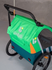 Dětský kombinovaný vozík Bellelli Trailblazer za kolo + kočárek pro 2 děti zelený