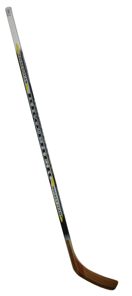 Laminovaná hokejka pravá 147cm - černo/žlutá