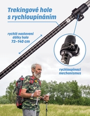 Trekingové hole s rychloupínáním 1 pár LTH136