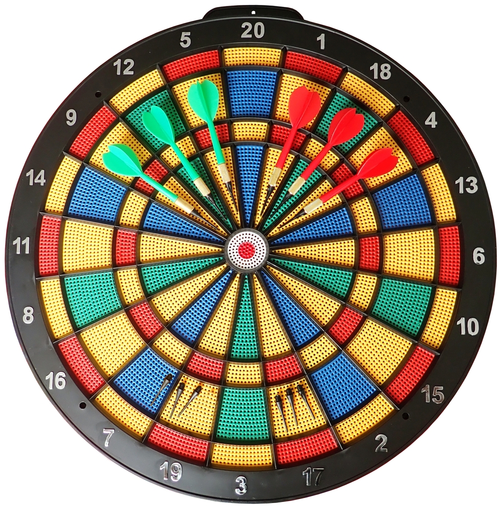 Terč na šipky dírkovaný 45cm + 6ks softových šipek