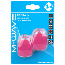 Sada blikaček M-WAVE Cobra IV LED růžová