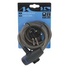 Zámek M-Wave Spirála 10x1800 Klíč černý