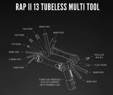 Multiklíč LEZYNE RAP II 13 Tubeless black