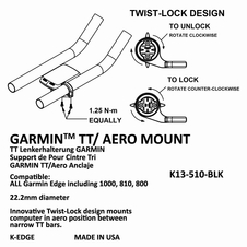 Držák comp. K-EDGE Garmin TT/AERO 22,2 blk, na hrazdu