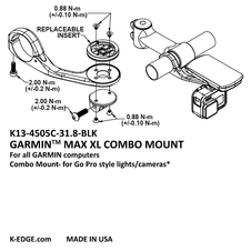 Držák comp. K-EDGE Garmin Max Combo XL Mount 31,8