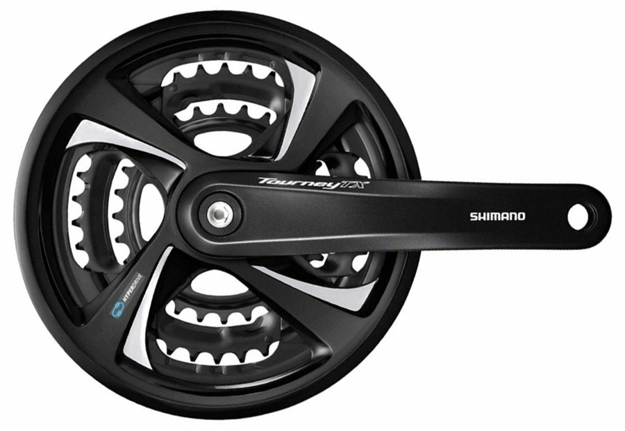 Kliky 3 SHIMANO Tourney TX FC-TX801-L 175mm 48-38-28z, černé s krytem