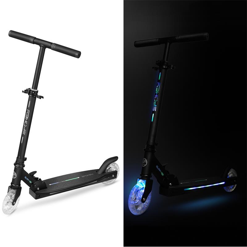 Svítící koloběžka Spokey GO GLOW, kolečka 120mm