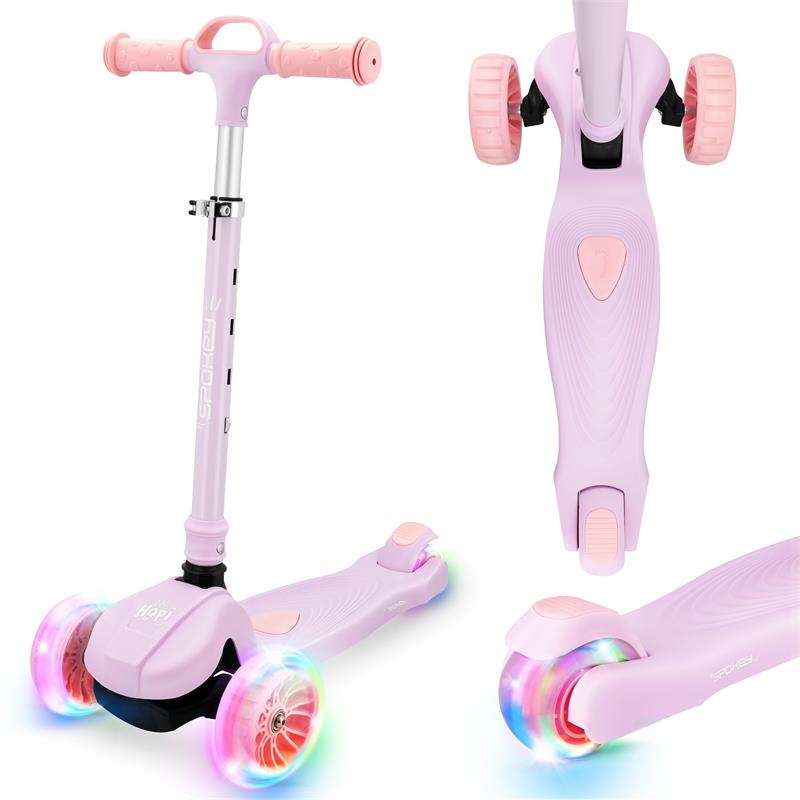 Skládací dětská tříkolka se svítícími kolečky Spokey HOPI, růžová