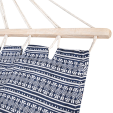 Bavlněná houpací síť s výztuhou Spokey ZUNI, modro-bílá