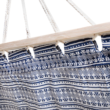 Bavlněná houpací síť s výztuhou Spokey ZUNI, modro-bílá