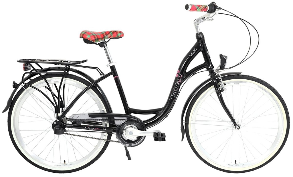 Městské kolo STORM Dublin Alu 26 3sp. 17 černé/růžová mašle